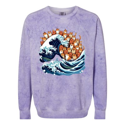 Blue Wave Cat For Kamala Harris Colorblast Crewneck Sweatshirt