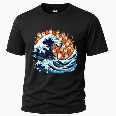 Blue Wave Cat For Kamala Harris Cooling Performance Crew T-Shirt