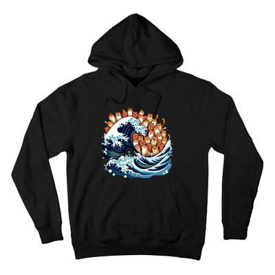 Blue Wave Cat For Kamala Harris Hoodie