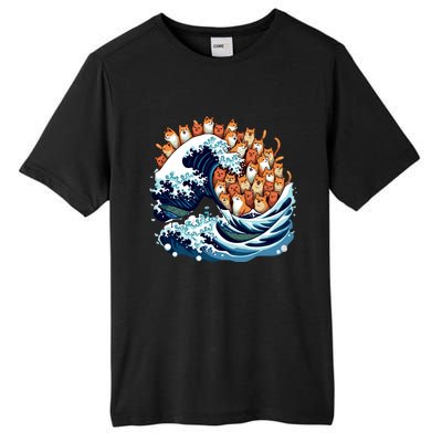 Blue Wave Cat For Kamala Harris Tall Fusion ChromaSoft Performance T-Shirt