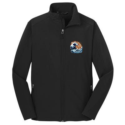 Blue Wave Cat For Kamala Harris Core Soft Shell Jacket