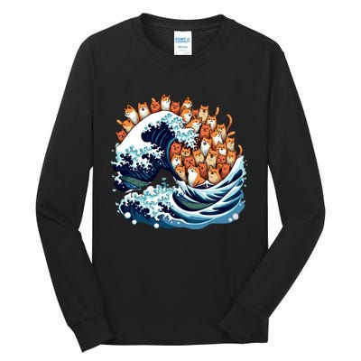 Blue Wave Cat For Kamala Harris Tall Long Sleeve T-Shirt