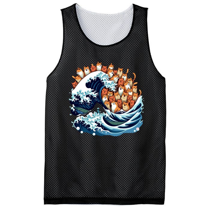 Blue Wave Cat For Kamala Harris Mesh Reversible Basketball Jersey Tank