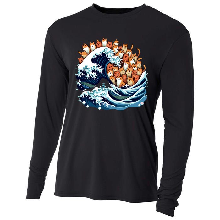 Blue Wave Cat For Kamala Harris Cooling Performance Long Sleeve Crew