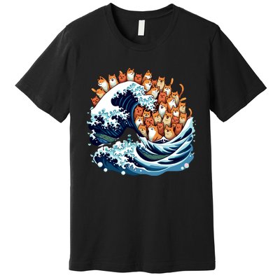 Blue Wave Cat For Kamala Harris Premium T-Shirt