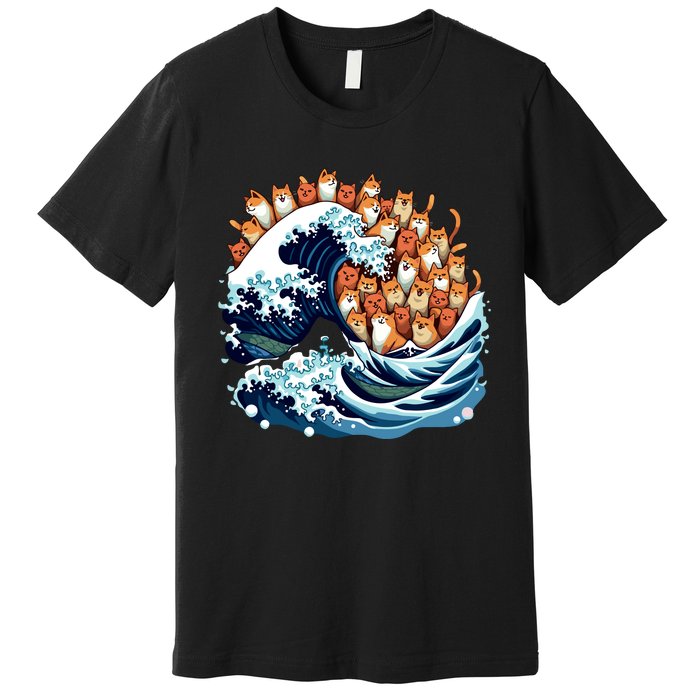 Blue Wave Cat For Kamala Harris Premium T-Shirt