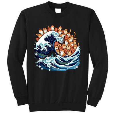 Blue Wave Cat For Kamala Harris Tall Sweatshirt