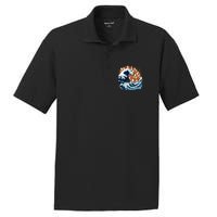 Blue Wave Cat For Kamala Harris PosiCharge RacerMesh Polo