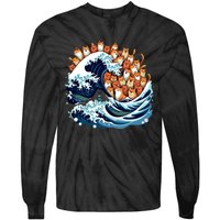 Blue Wave Cat For Kamala Harris Tie-Dye Long Sleeve Shirt