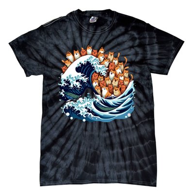 Blue Wave Cat For Kamala Harris Tie-Dye T-Shirt