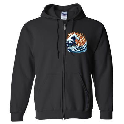 Blue Wave Cat For Kamala Harris Full Zip Hoodie