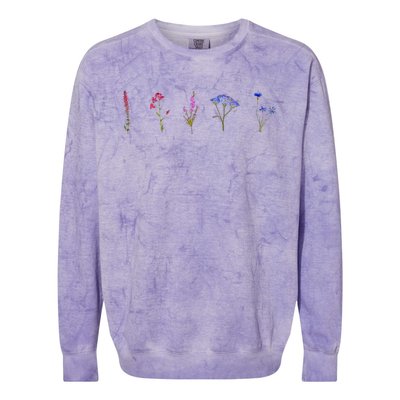 Bisexual Wildflowers Cute Pride Flowers Colorblast Crewneck Sweatshirt