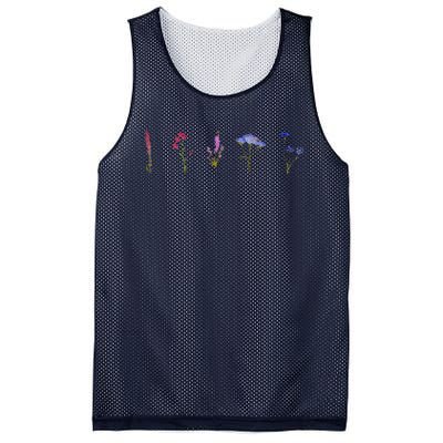 Bisexual Wildflowers Cute Pride Flowers Mesh Reversible Basketball Jersey Tank