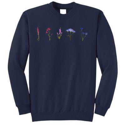 Bisexual Wildflowers Cute Pride Flowers Tall Sweatshirt