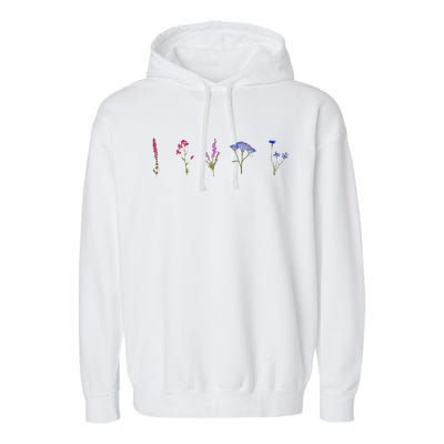 Bisexual Wildflowers Cute Pride Flowers Garment-Dyed Fleece Hoodie