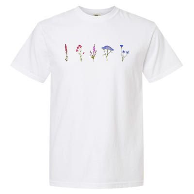 Bisexual Wildflowers Cute Pride Flowers Garment-Dyed Heavyweight T-Shirt