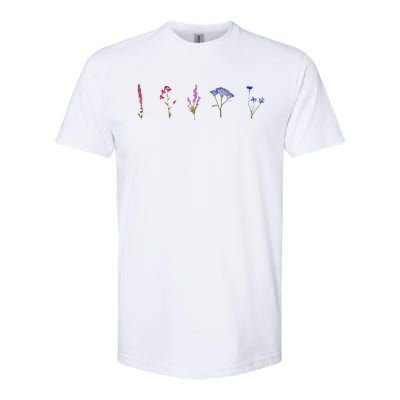 Bisexual Wildflowers Cute Pride Flowers Softstyle CVC T-Shirt