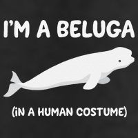 Beluga Whale Costume I'm A Beluga In A Human Costume Funny 7 Panel Mesh Trucker Snapback Hat