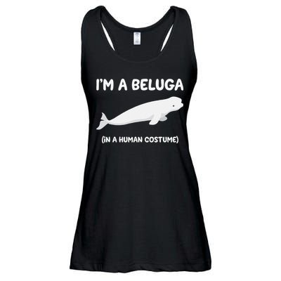 Beluga Whale Costume I'm A Beluga In A Human Costume Funny Ladies Essential Flowy Tank