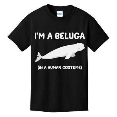 Beluga Whale Costume I'm A Beluga In A Human Costume Funny Kids T-Shirt