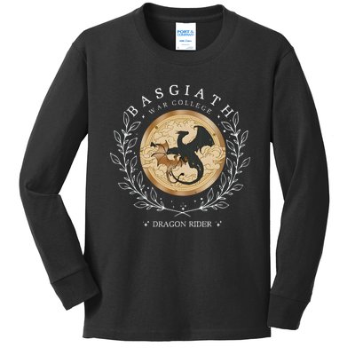 Basgiath War College Fourth Wing Dragon Rider Kids Long Sleeve Shirt