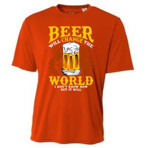 Beer Will Change The World I Don't Know How But It Will Gift Cooling Performance Crew T-Shirt