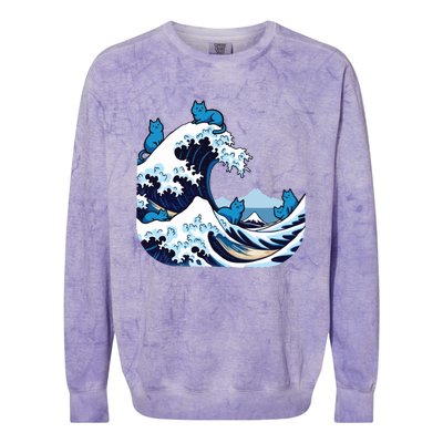 Blue Wave Cats For Kamala Harris Colorblast Crewneck Sweatshirt