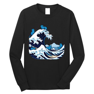 Blue Wave Cats For Kamala Harris Long Sleeve Shirt