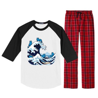 Blue Wave Cats For Kamala Harris Raglan Sleeve Pajama Set