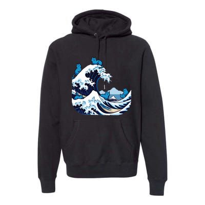 Blue Wave Cats For Kamala Harris Premium Hoodie