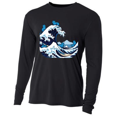 Blue Wave Cats For Kamala Harris Cooling Performance Long Sleeve Crew