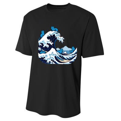 Blue Wave Cats For Kamala Harris Performance Sprint T-Shirt