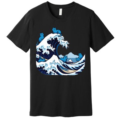 Blue Wave Cats For Kamala Harris Premium T-Shirt