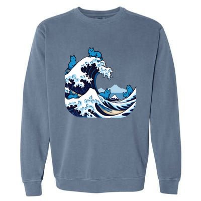 Blue Wave Cats For Kamala Harris Garment-Dyed Sweatshirt