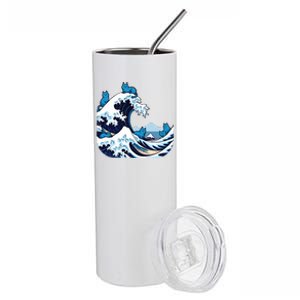 Blue Wave Cats For Kamala Harris Stainless Steel Tumbler