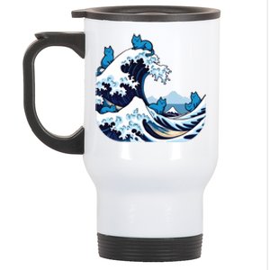 Blue Wave Cats For Kamala Harris Stainless Steel Travel Mug