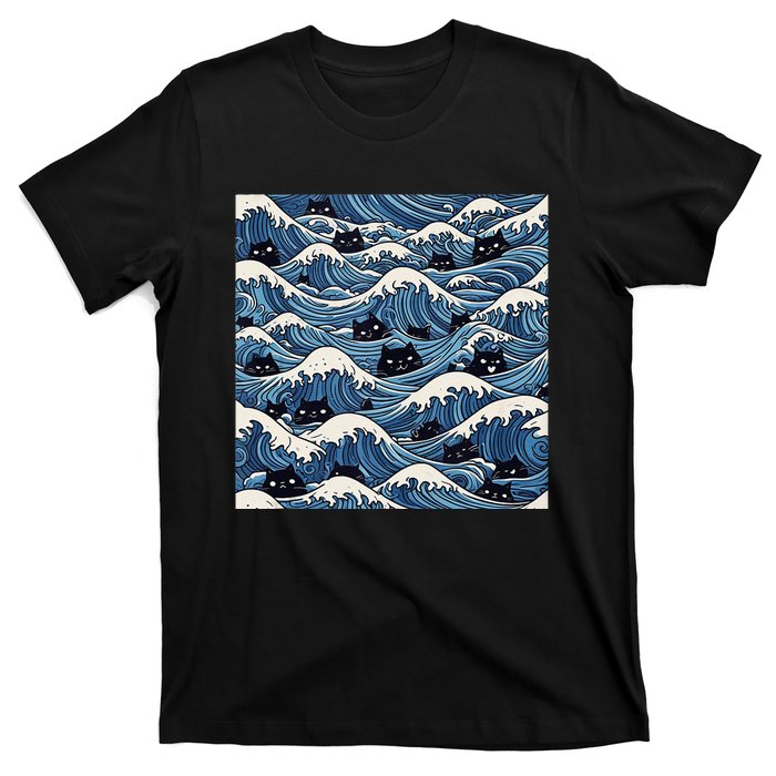 Blue Wave Cat Ladies For Kamala Harris President 2024 Gift T-Shirt