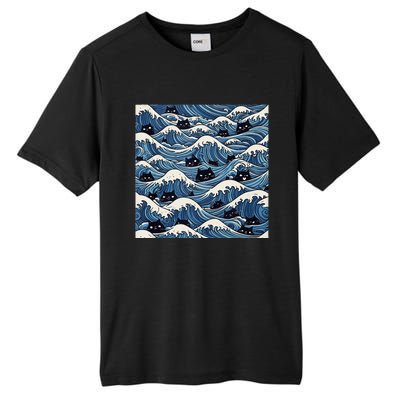 Blue Wave Cat Ladies For Kamala Harris President 2024 Gift Tall Fusion ChromaSoft Performance T-Shirt