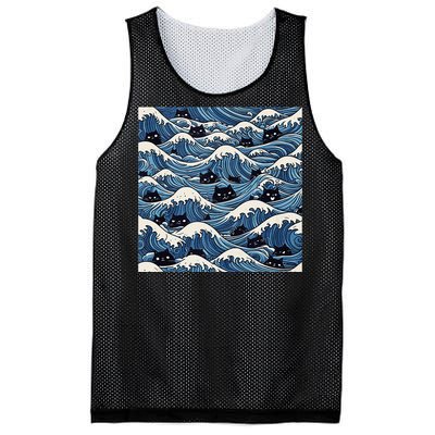 Blue Wave Cat Ladies For Kamala Harris President 2024 Gift Mesh Reversible Basketball Jersey Tank