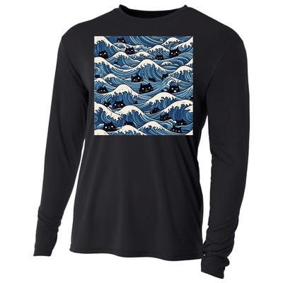 Blue Wave Cat Ladies For Kamala Harris President 2024 Gift Cooling Performance Long Sleeve Crew