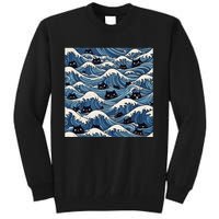 Blue Wave Cat Ladies For Kamala Harris President 2024 Gift Tall Sweatshirt