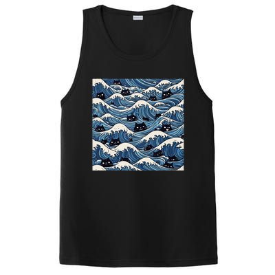 Blue Wave Cat Ladies For Kamala Harris President 2024 Gift PosiCharge Competitor Tank