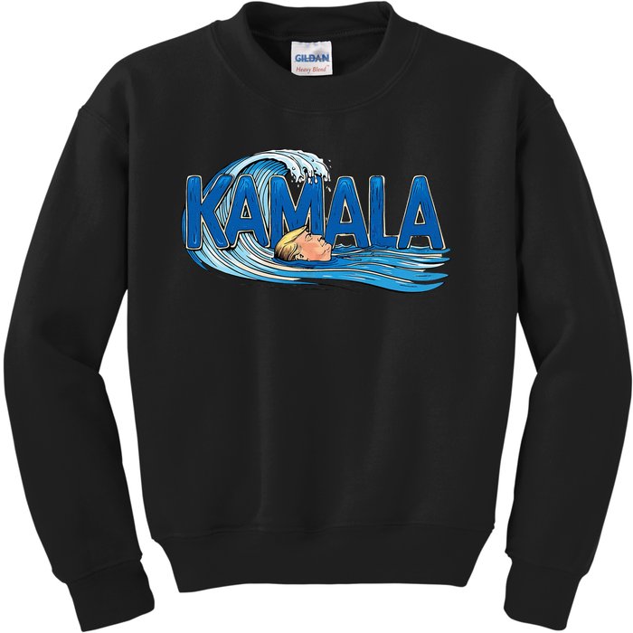 Blue Wave Cats For Kamala Funny Trump For Ladies For Guy Kids Sweatshirt