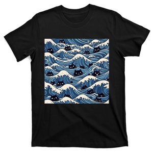 Blue Wave Cat Ladies For Kamala Harris President 2024 T-Shirt