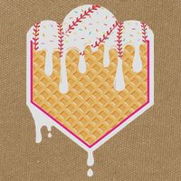 Baseball Waffle Cone Home Plate With Ice Cream Drip Cotton Canvas Backpack