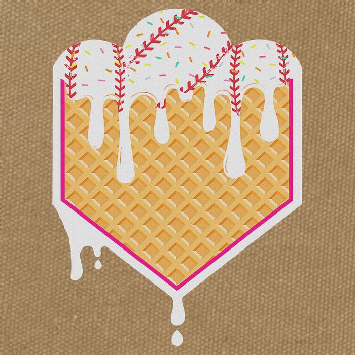 Baseball Waffle Cone Home Plate With Ice Cream Drip Cotton Canvas Backpack