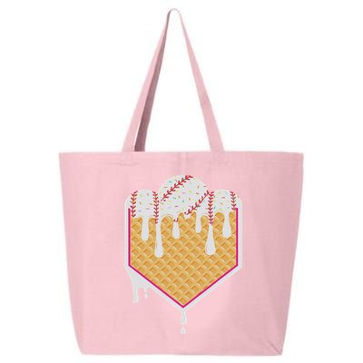 Baseball Waffle Cone Home Plate With Ice Cream Drip 25L Jumbo Tote