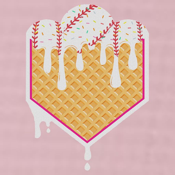 Baseball Waffle Cone Home Plate With Ice Cream Drip 25L Jumbo Tote