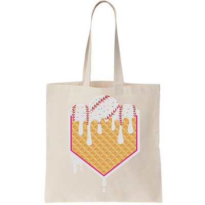 Baseball Waffle Cone Home Plate With Ice Cream Drip Bag