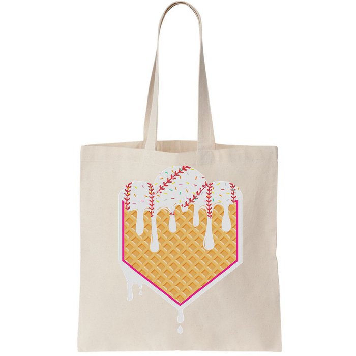 Baseball Waffle Cone Home Plate With Ice Cream Drip Bag